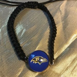NFL Black Rope Baltimore Ravens Bangle